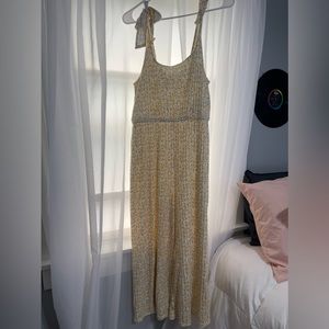 Hollister Yellow Floral Jumpsuit Size M